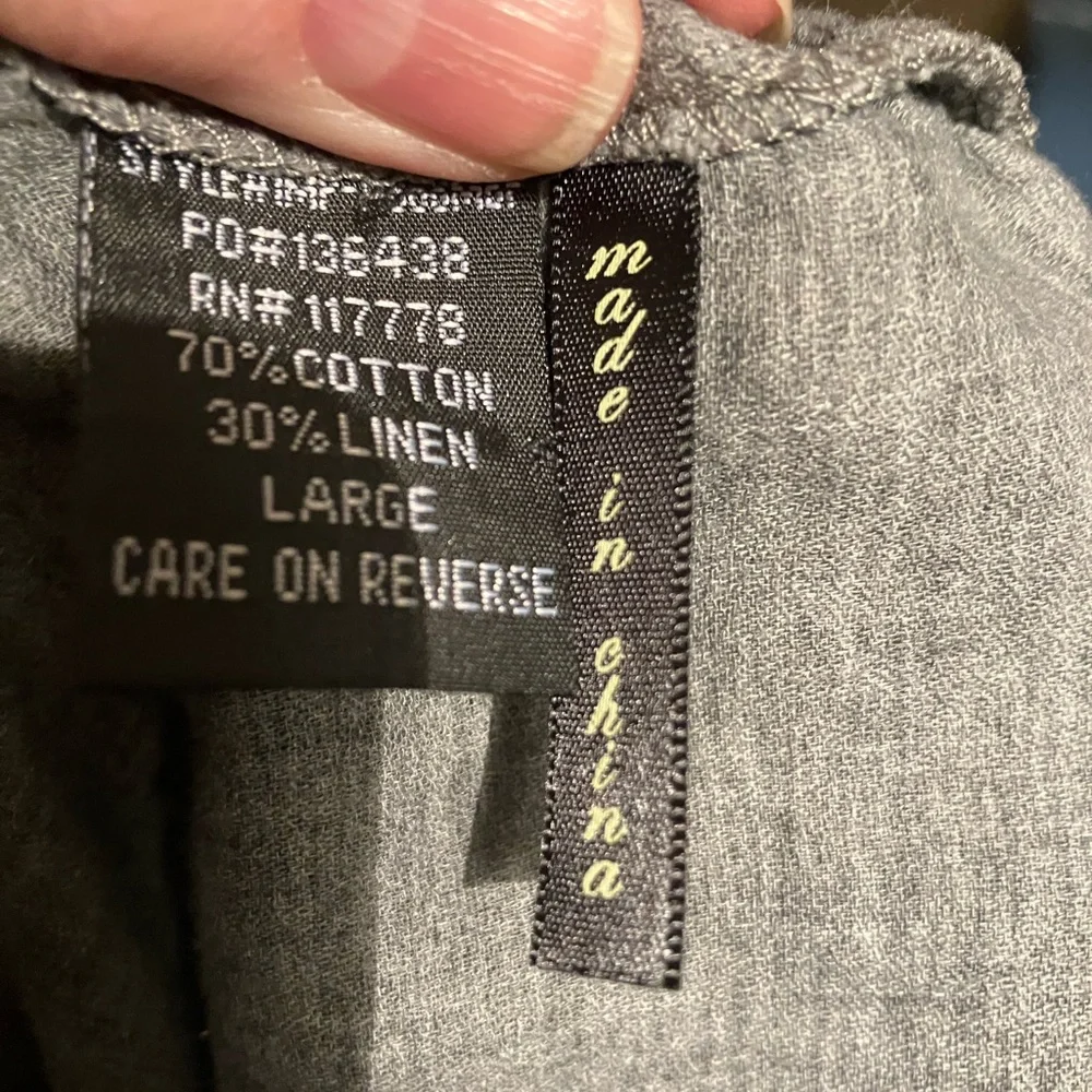 Love Stitch Charcoal Zip-Up Shirt size L - Picture 12 of 12